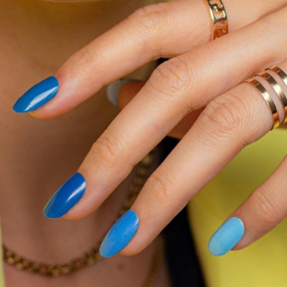 MoYou Nail Strips 20 Semi Cured UV All The Blues Blue Shades